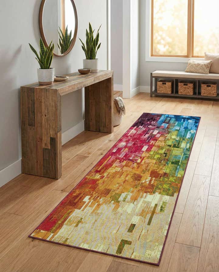 2' 7 x 10' Easy-Clean Modern Indoor / Outdoor Runner Rug