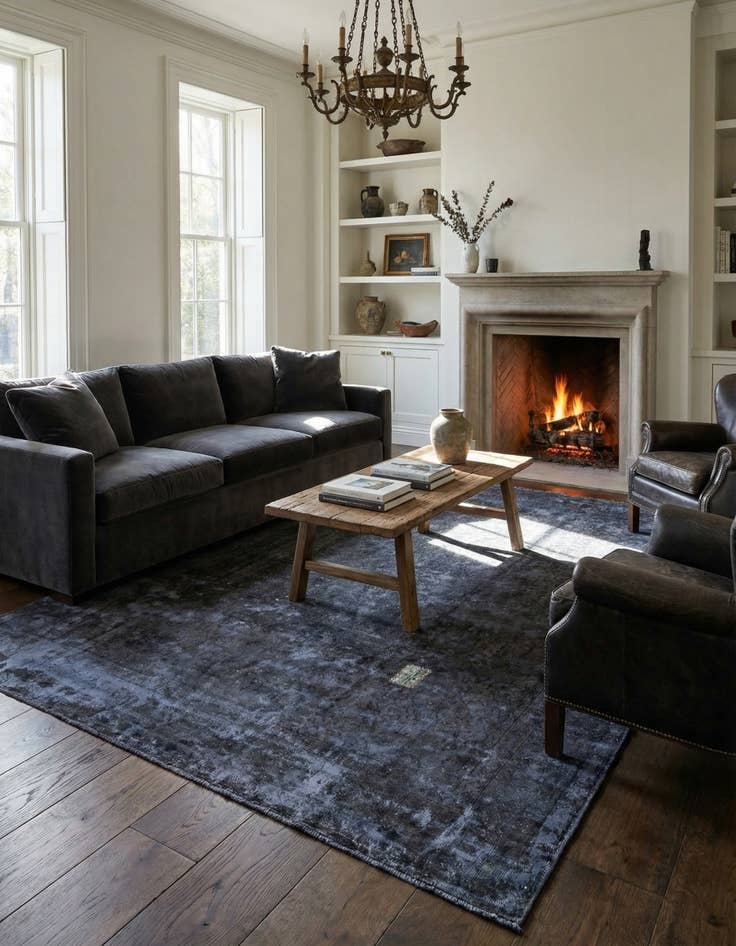 Detail image of 8' 8 x 12'  Hand Knotted Ultra Vintage Persian Wool Rug