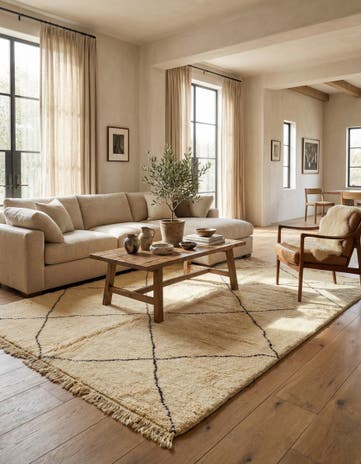 6' 10 x 10' Hand Knotted Moroccan Wool Rug
