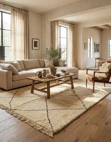 6' 10 x 10' Hand Knotted Moroccan Wool Rug