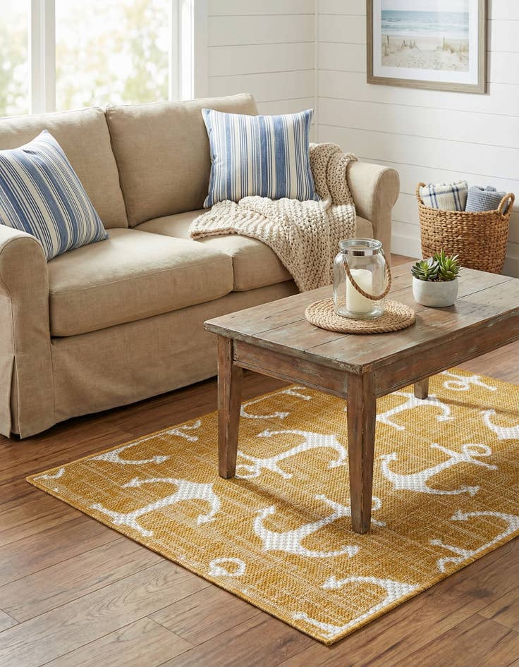 Detail image of 2' x 3'  Washable Coastal Indoor / Outdoor Rug