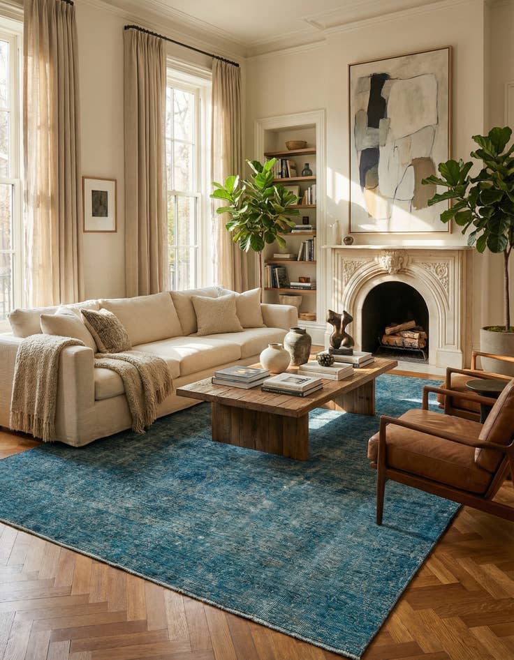 Detail image of 6' 8 x 9' 10  Hand Knotted Ultra Vintage Persian Wool Rug