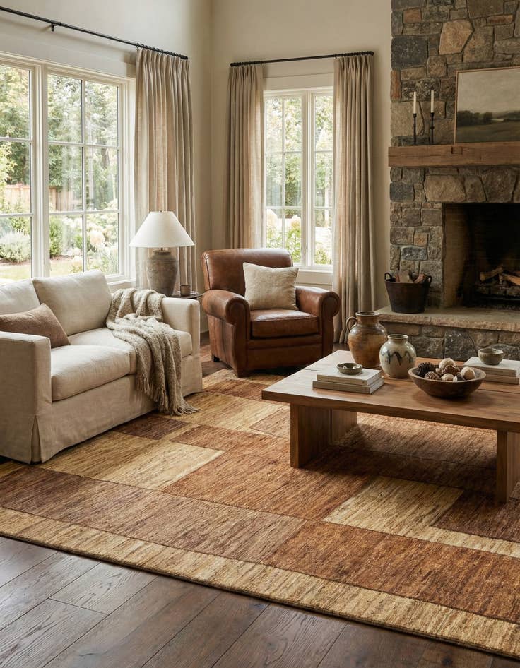 Detail image of 5' 1 x 6' 6 Juma Wool Rug