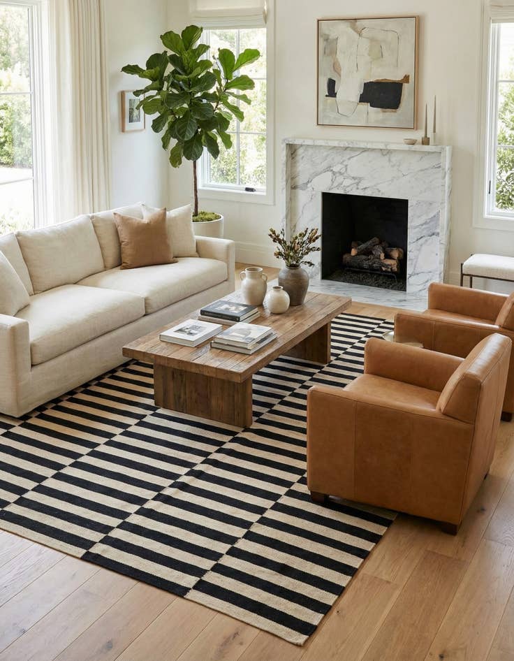 Detail image of 6' 9 x 10'  Hand Woven Kilim Modern Wool Rug