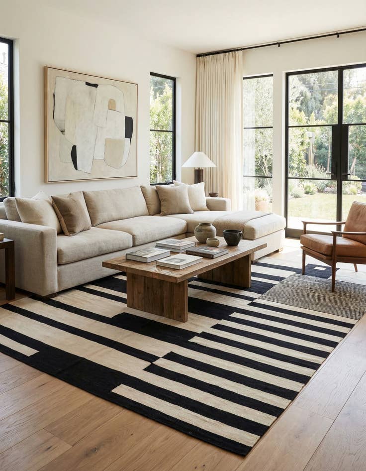 Detail image of 8' 5 x 9' 10  Hand Woven Kilim Modern Wool Rug