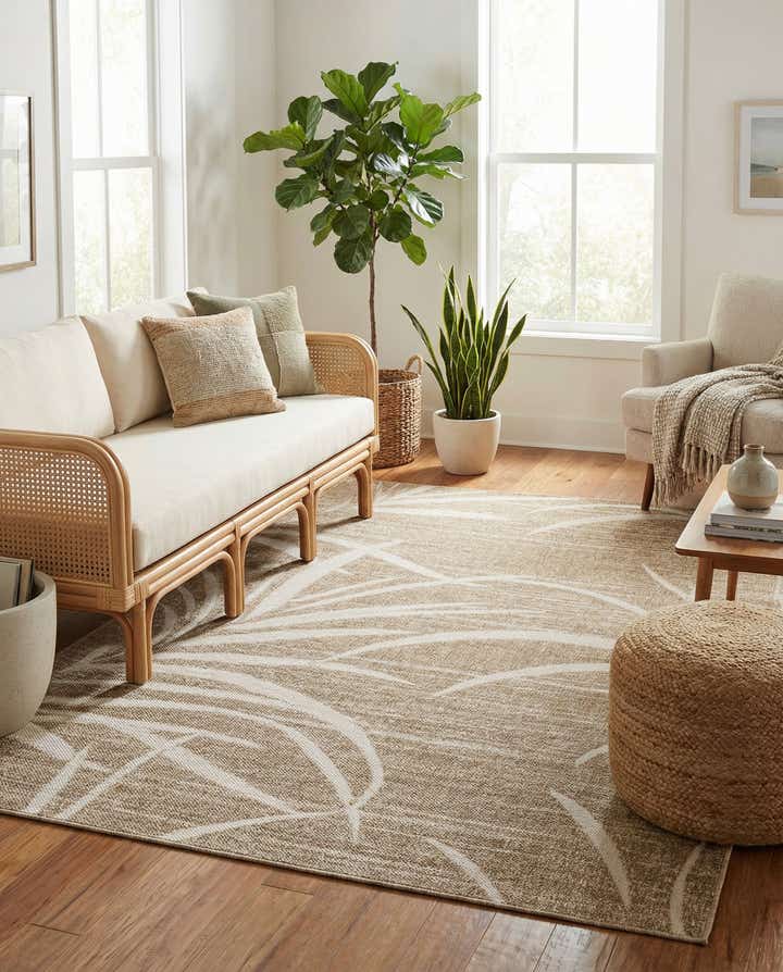 6' x 9' Easy-Clean Botanical Indoor / Outdoor Rug