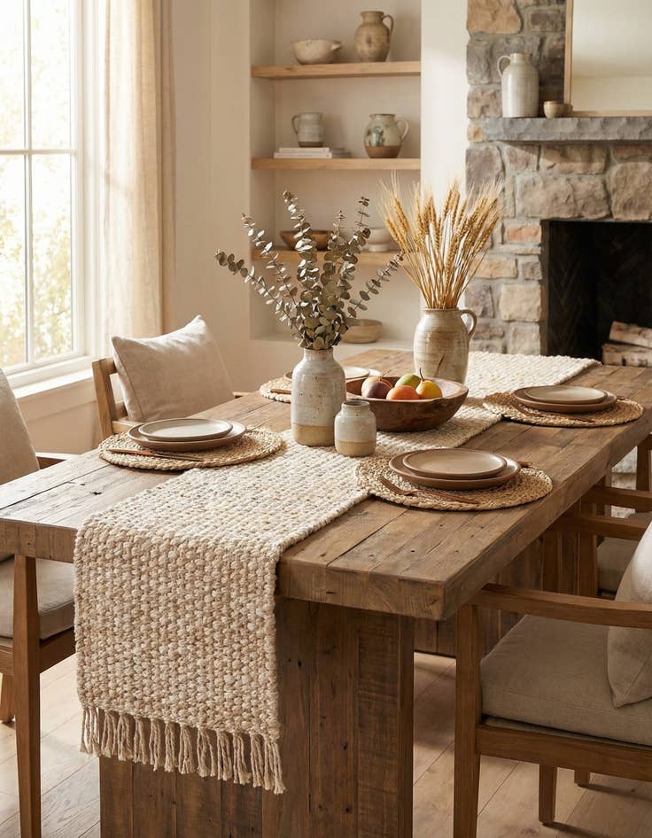 Detail image of  1' 2 x 5' 1  Hand Woven Chunky Jute Table Runner Rug