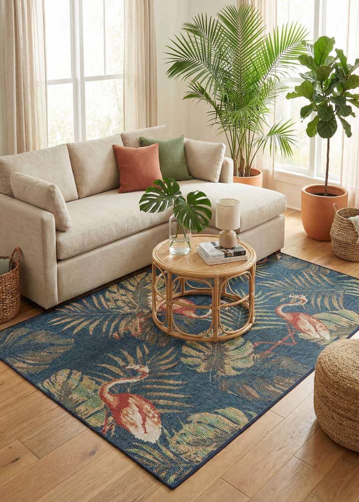 5' 3 x 7' 7 Easy-Clean Baja Indoor / Outdoor Rug
