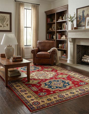 5' 8 x 8' 2 Hand Knotted Kazak Rug