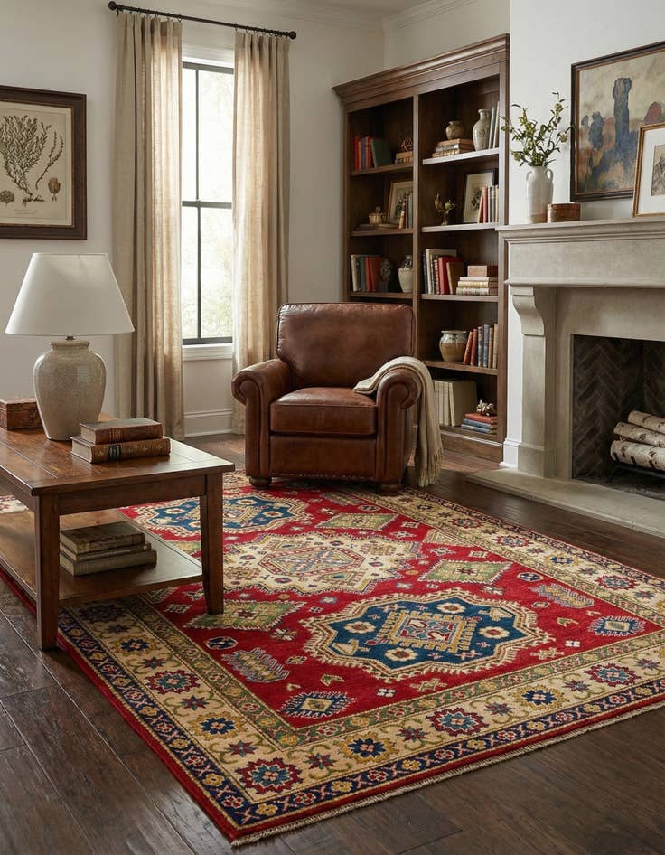 Detail image of 5' 8 x 8' 2  Hand Knotted Kazak Rug