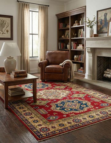 5' 8 x 8' 2 Hand Knotted Kazak Rug