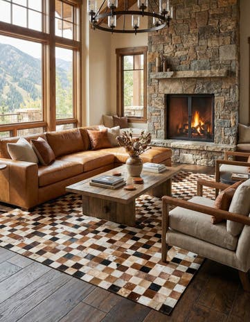8' x 10' Cowhide Leather Rug