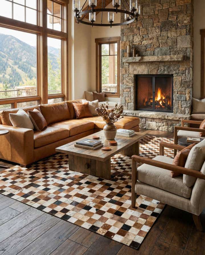 8' x 10' Cowhide Leather Rug