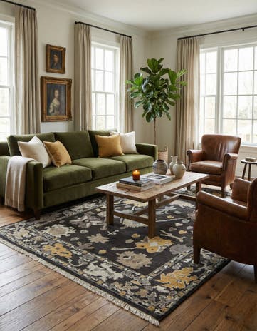8' 3 x 10' 8 Hand Knotted Oushak Wool Rug