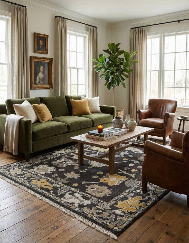 Detail image of 8' 3 x 10' 8  Hand Knotted Oushak Wool Rug