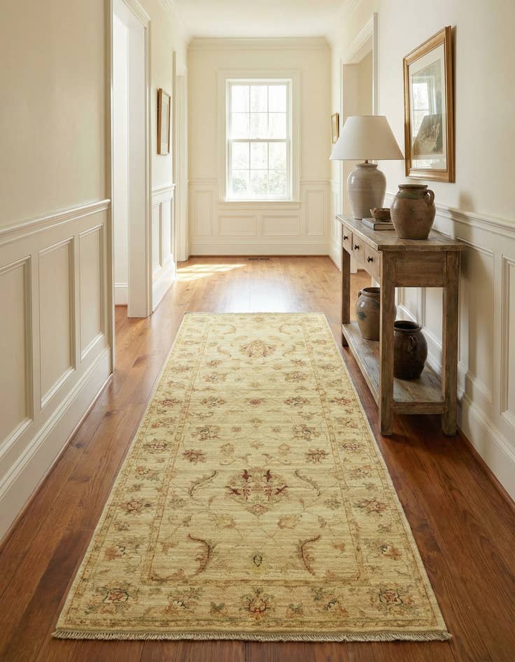 Detail image of 2' 8 x 6' 8 Hand Knotted Peshawar Ziegler Runner Rug