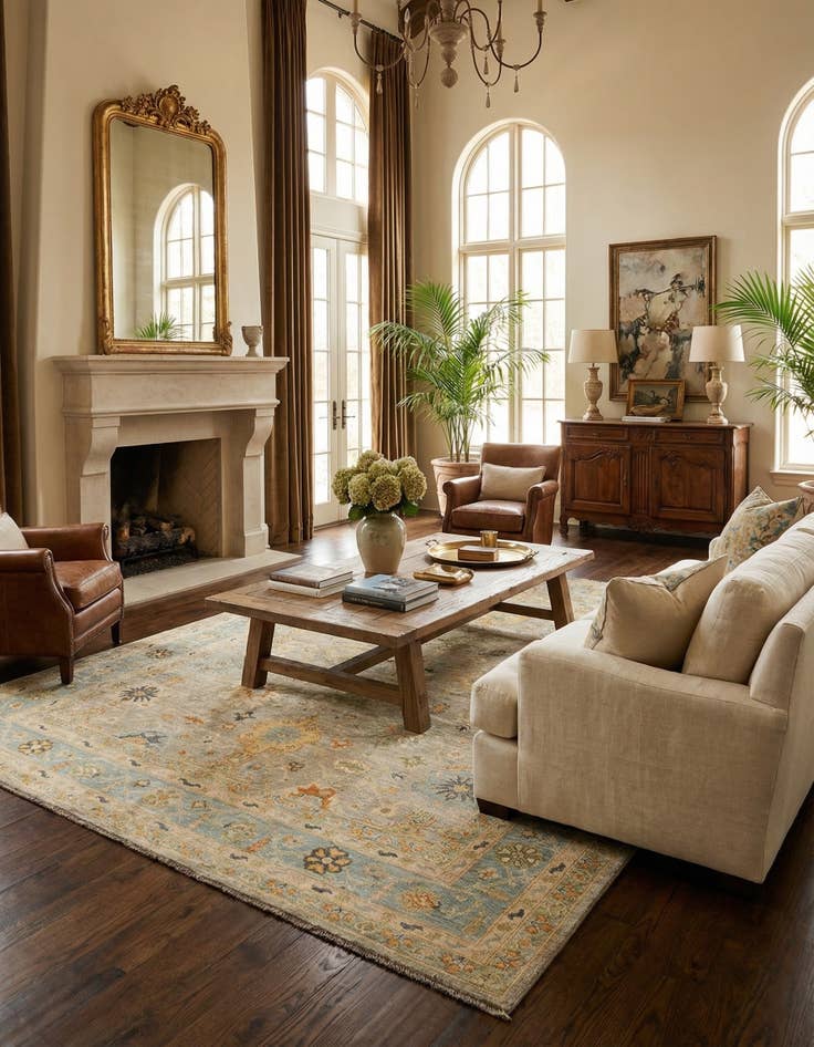 Detail image of 8' 4 x 9' 8  Hand Knotted Oushak Rug