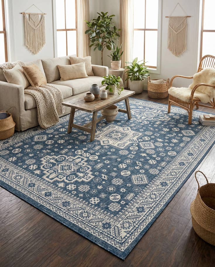 Detail image of 10' x 13' Easy-Clean Aztec Indoor / Outdoor Rug