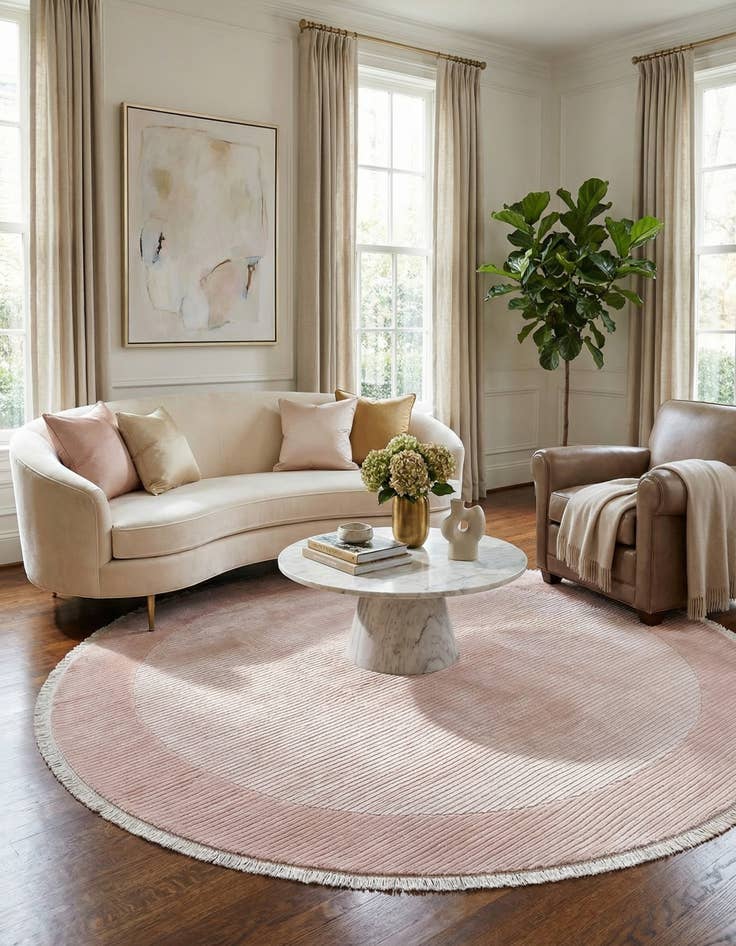 Detail image of  6' 9 x 6' 9  Hand Knotted Darya Wool Round Rug