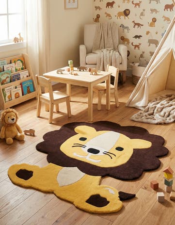 5' 6 x 6' 1 Playtime Kids Wool Freeform Rug