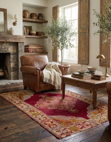 3' 6 x 5' 4 Hand Knotted Anatolian Oriental Wool Rug