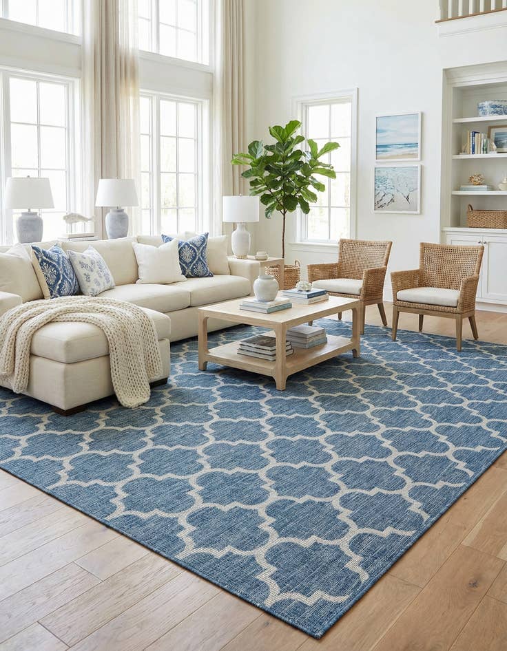 Detail image of 10' x 14'  Washable Trellis Indoor / Outdoor Rug