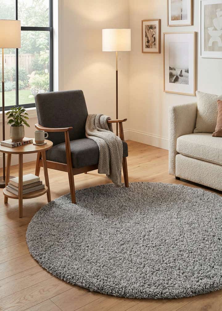6' 2 x 6' 5 Zermatt Shag Round Rug
