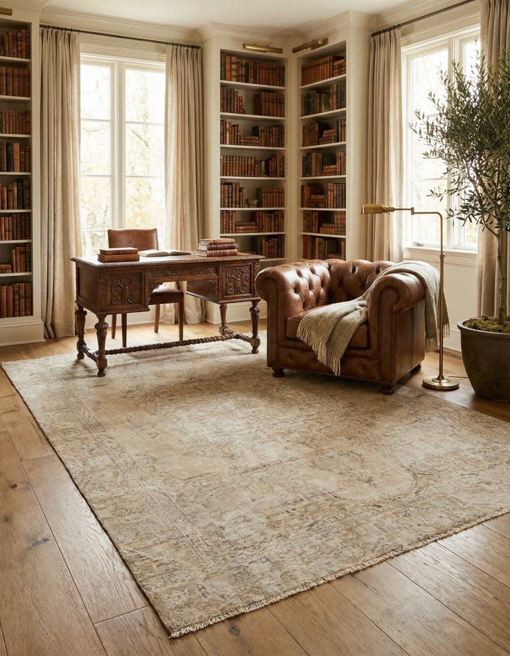 Detail image of 6' 1 x 8' 10  Hand Knotted Ultra Vintage Persian Wool Rug