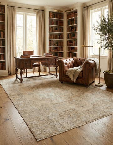6' 1 x 8' 10 Hand Knotted Ultra Vintage Persian Wool Rug
