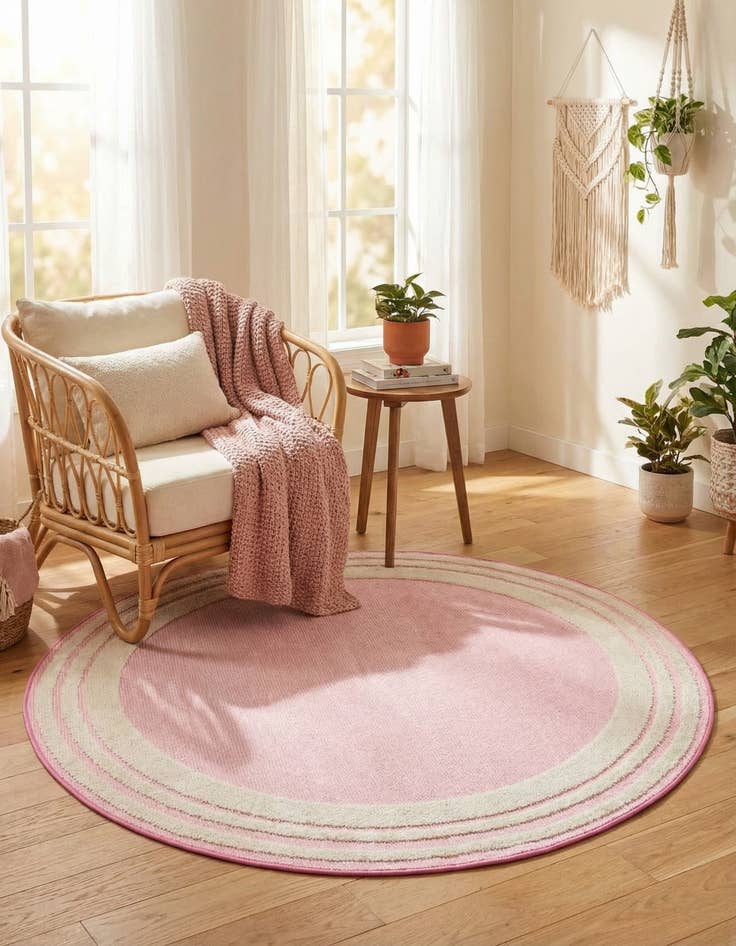 Detail image of 5' 3 x 5' 3  Washable Aruba Indoor / Outdoor Round Rug