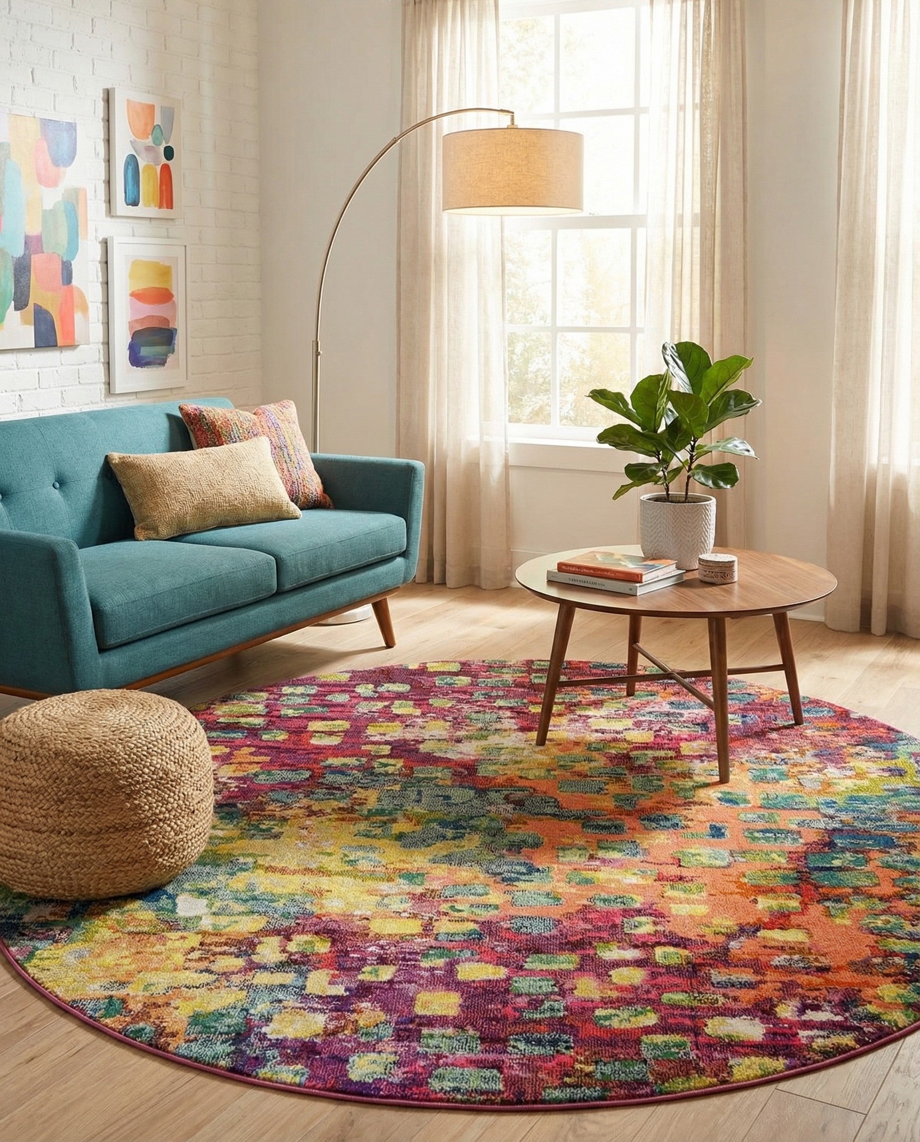 8' x 8' Washable Sevilla Round Rug