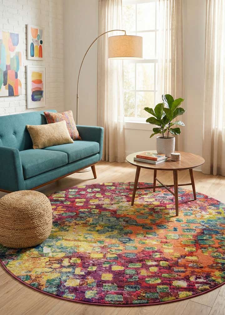8' x 8' Washable Barcelona Round Rug