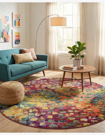 8' x 8' Washable Sevilla Round Rug