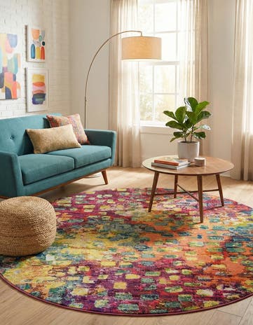 8' x 8' Washable Sevilla Round Rug