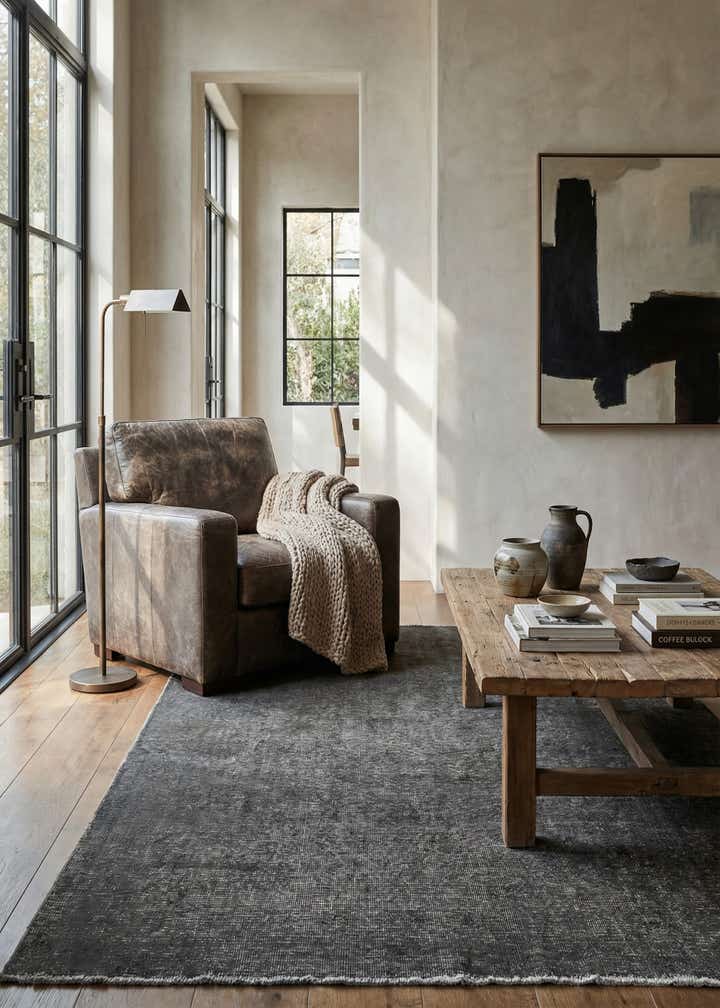 4' 6 x 6' 2 Hand Knotted Ultra Vintage Persian Wool Rug