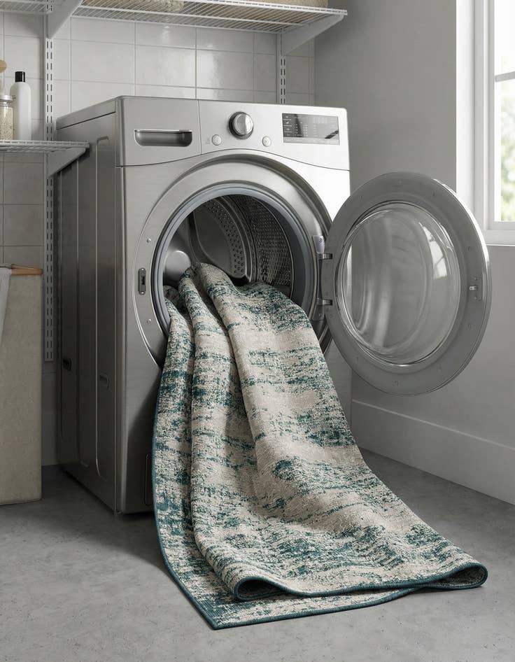 Detail image of  7' 6 x 9'  Washable Modern Indoor / Outdoor Rug