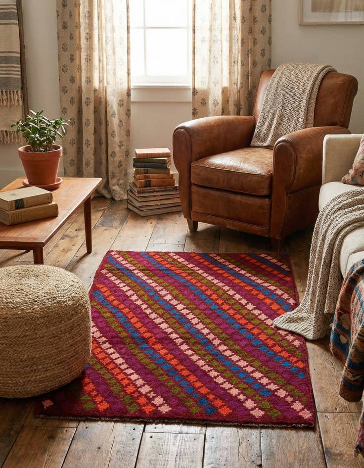 Detail image of  3' 1 x 4' 10  Hand Knotted Balouch Wool Rug