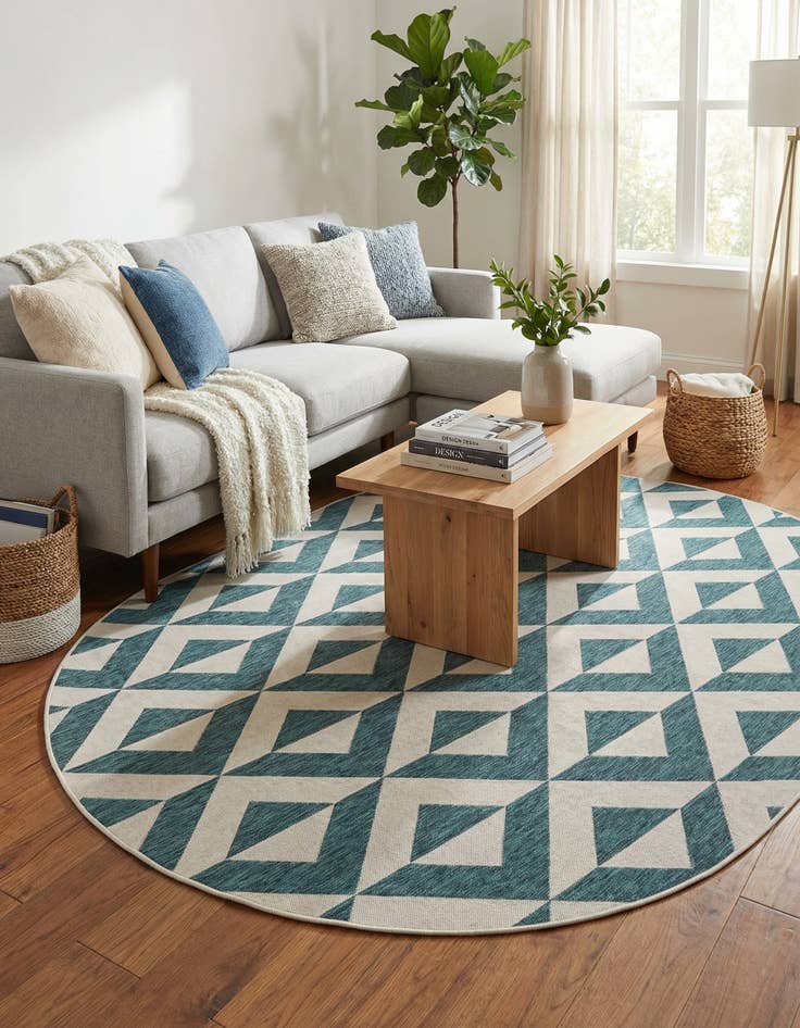 Detail image of 7' 10 x 10' Easy-Clean Jill Zarin Napa Indoor / Outdoor Oval Rug