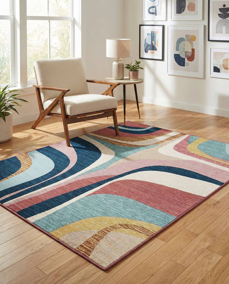 Detail image of 5' x 7' Easy-Clean Modern Indoor / Outdoor Rug