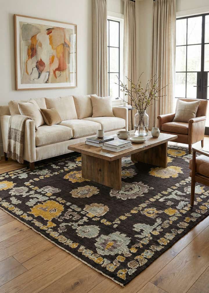 9' 3 x 12' 1 Hand Knotted Oushak Wool Rug