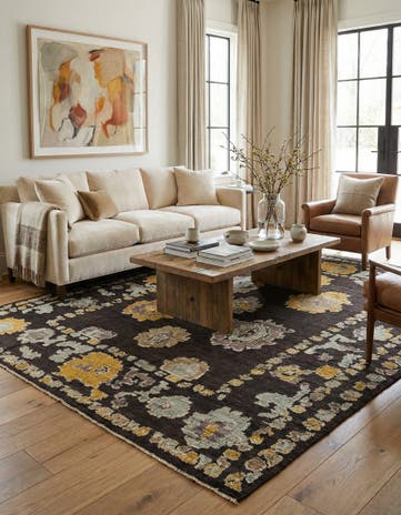 9' 3 x 12' 1 Hand Knotted Oushak Wool Rug