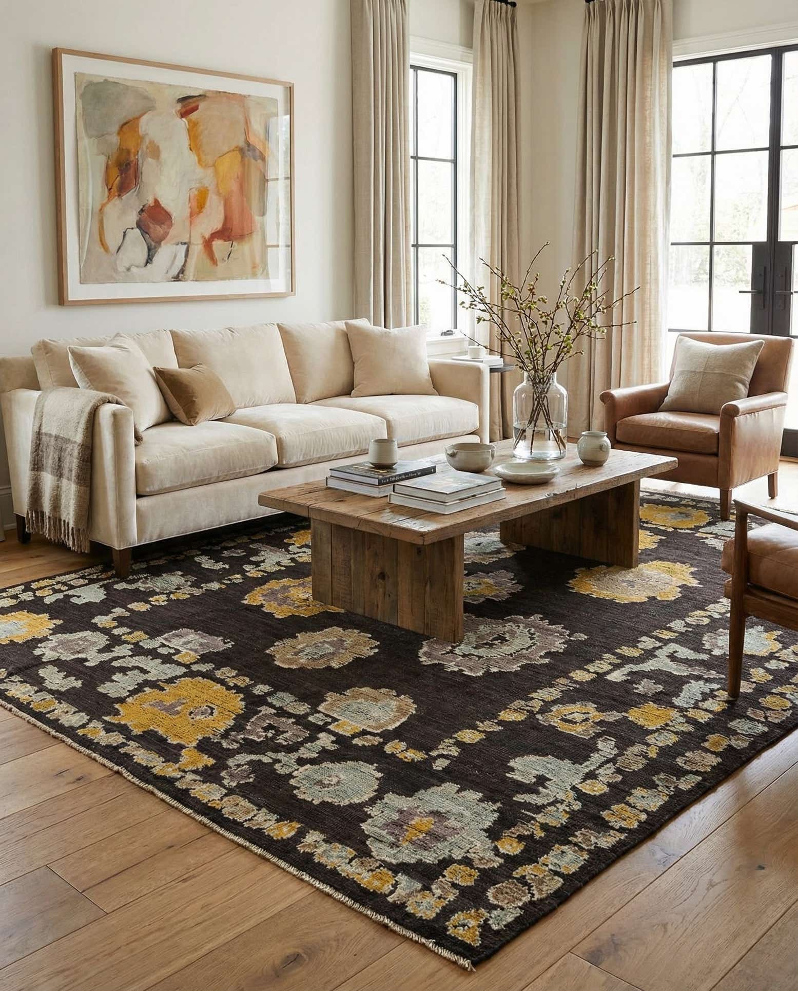 9' 3 x 12' 1 Hand Knotted Oushak Wool Rug