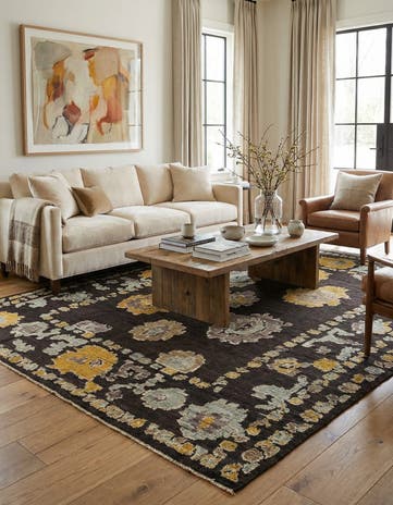 9' 3 x 12' 1 Hand Knotted Oushak Wool Rug