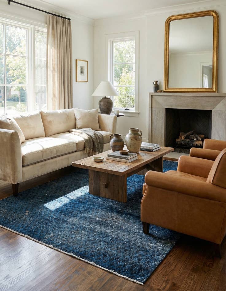 Detail image of 4' 4 x 6' 9  Hand Knotted Ultra Vintage Persian Wool Rug