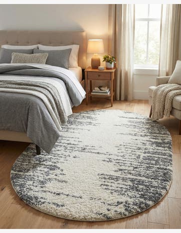 5' 3 x 8' Serenity Shag Oval Rug