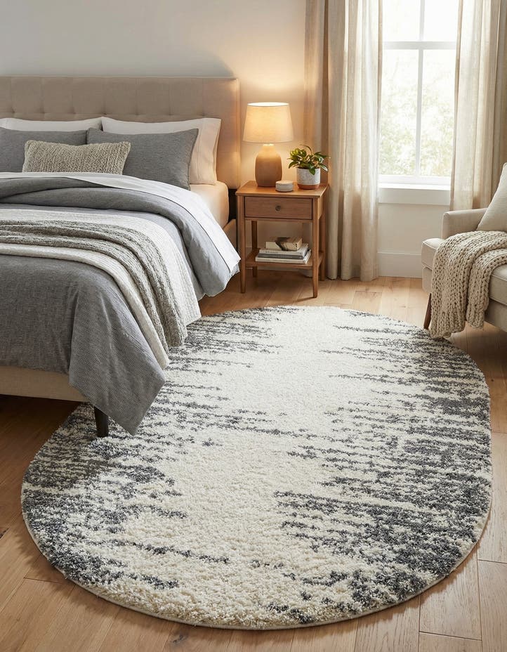 5' 3 x 8' Serenity Shag Oval Rug
