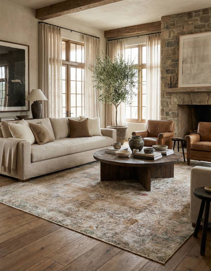 Detail image of  7' 1 x 10'  Hand Knotted Ultra Vintage Persian Wool Rug