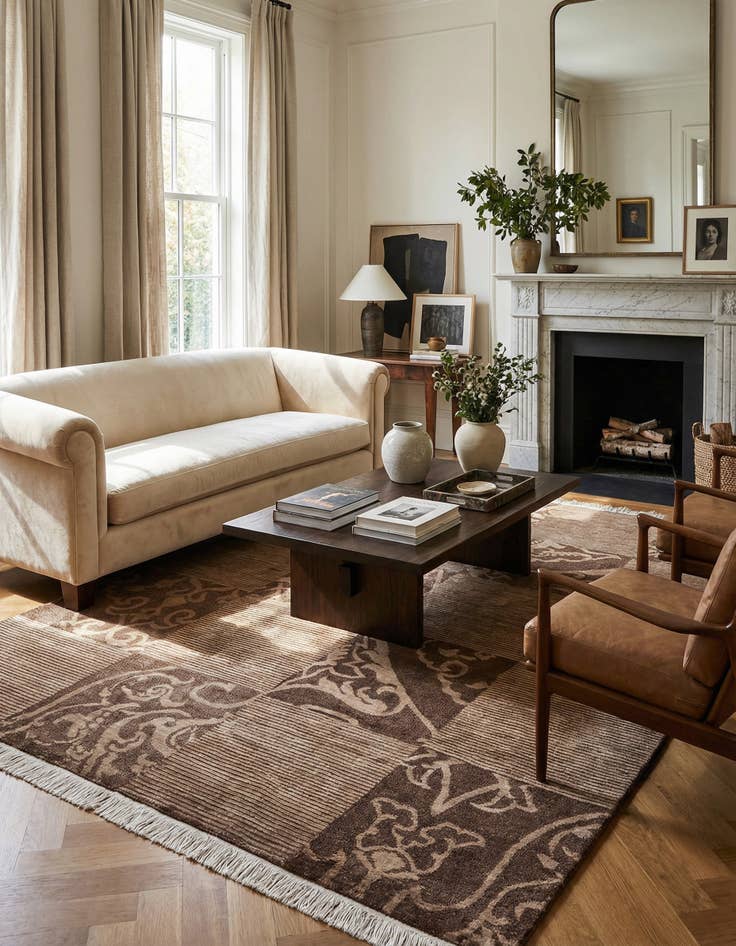 Detail image of 5' 9 x 8'  Hand Knotted Darya Wool Rug