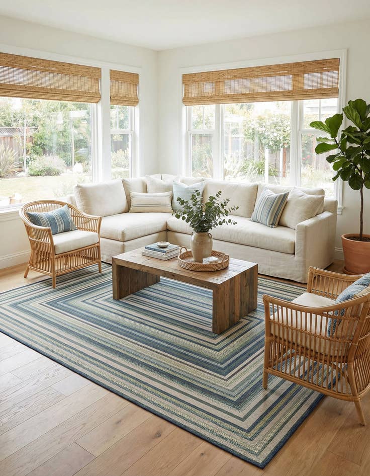 Detail image of 7' 10 x 11'  Washable Baja Indoor / Outdoor Rug