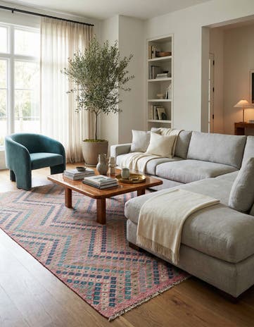 9' x 9' 3 Hand Woven Kilim Modern Wool Square Rug